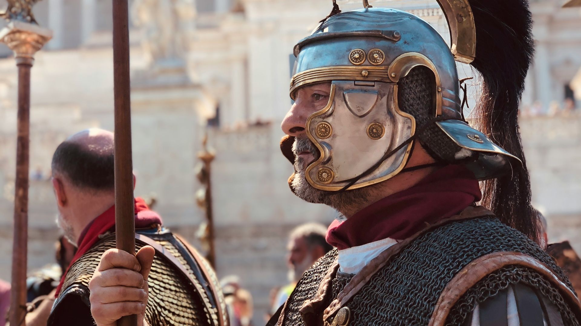 people wearing medieval costumes during day