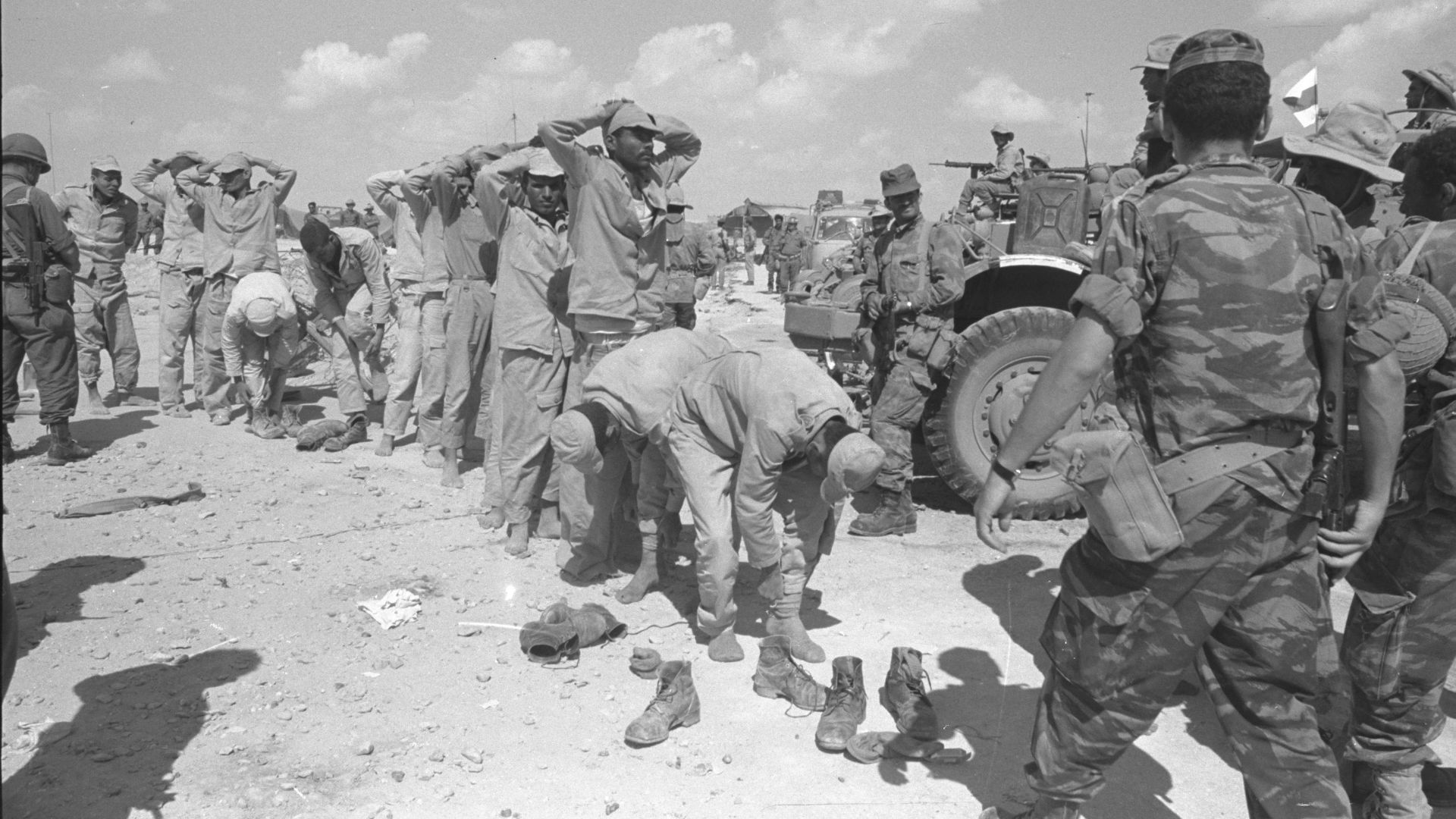 File:Six Day War. Egyptian prisoners of war being rounded up outside El Arish. June 1967. D326-061.jpg