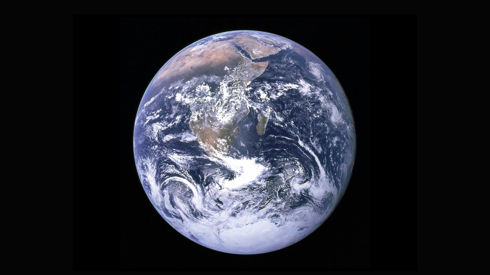 Earth with clouds above the African continent