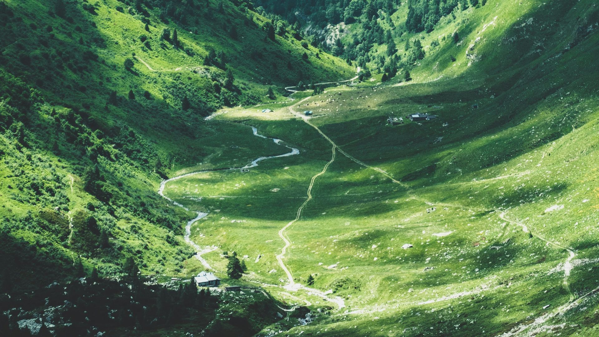 aerial photography of green mountains