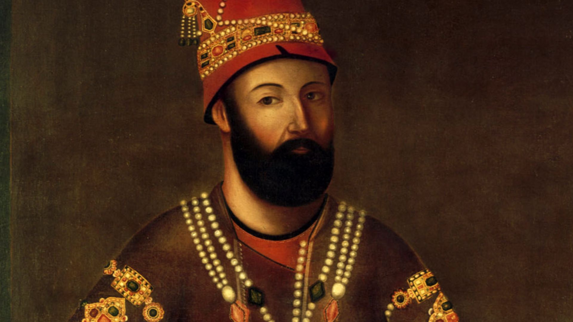 File:Painting, portrait of Nader Shah seated on a carpet, oil on canvas, probably Tehran, 1780s or 1790s.jpg