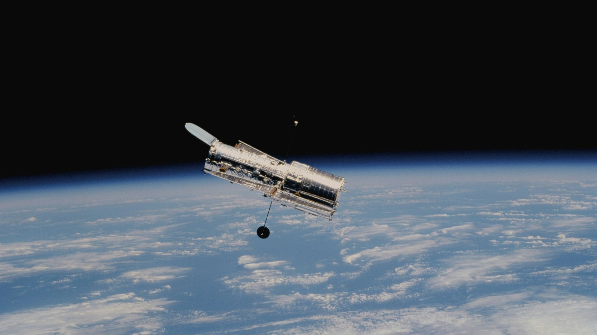 Hubble Space Telescope above earth's atmosphere