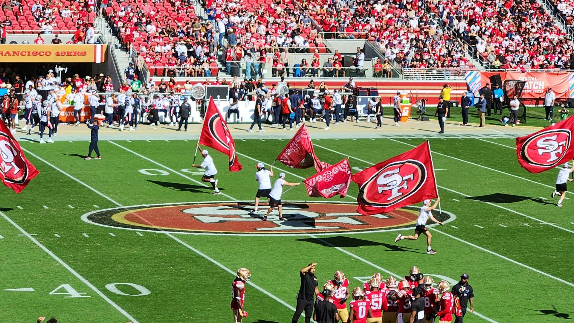 A football stadium filled with lots of people