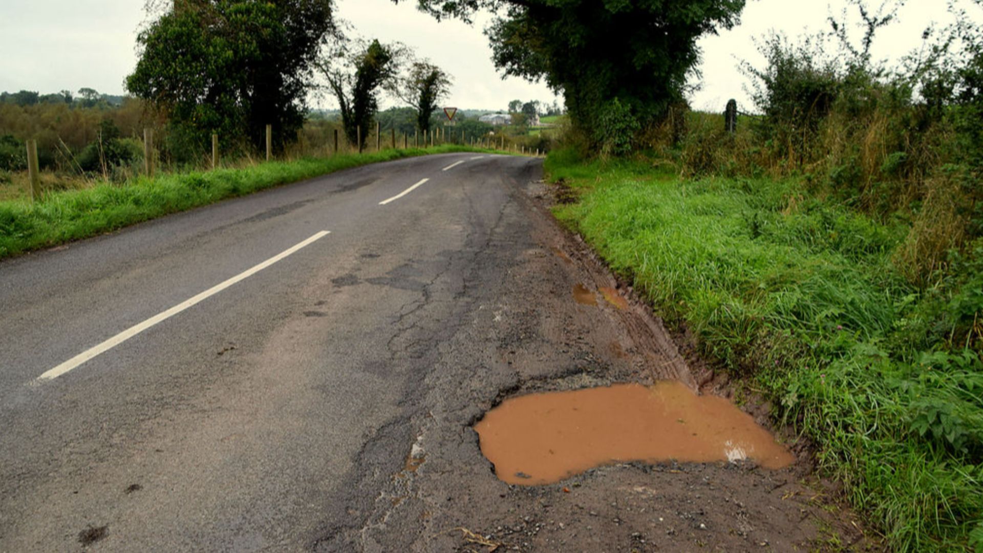 File:A deep pothole along Greenmount Road, Garvallagh - geograph.org.uk - 6967675.jpg