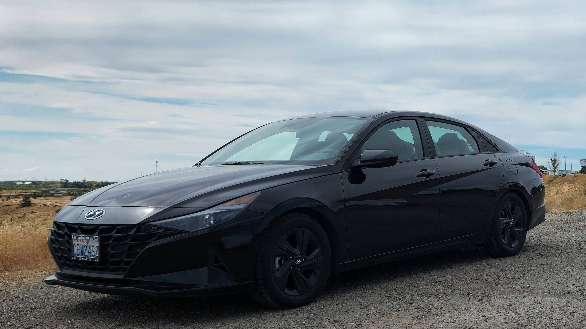 A car parked on the side of the road