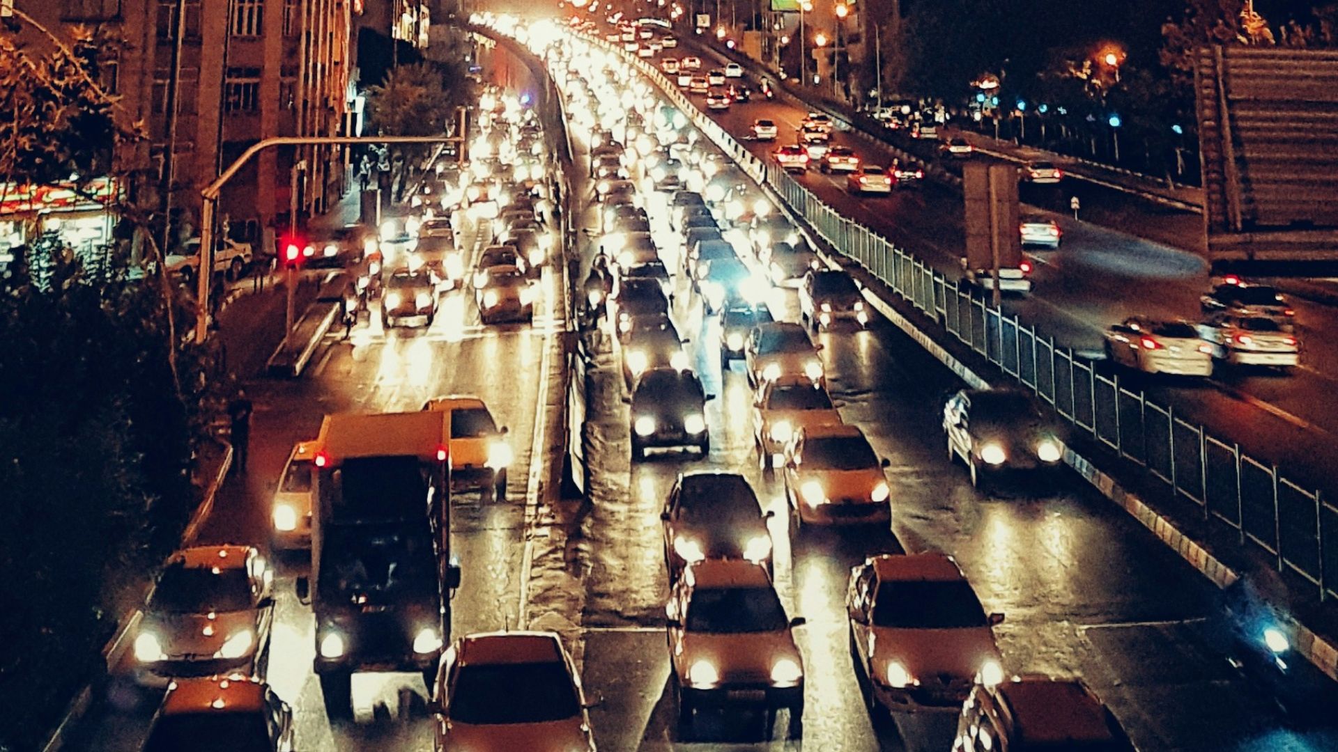 cars on road during night time