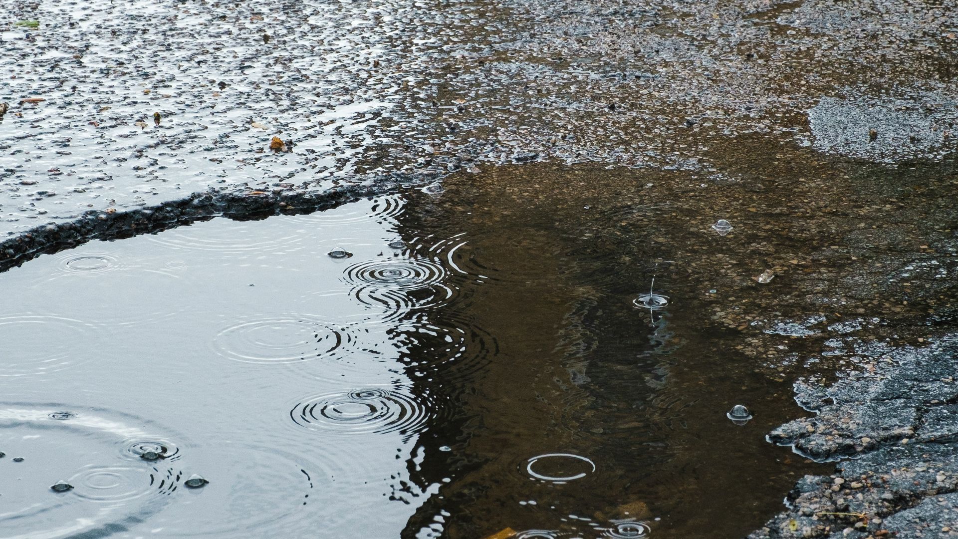 body of water on road