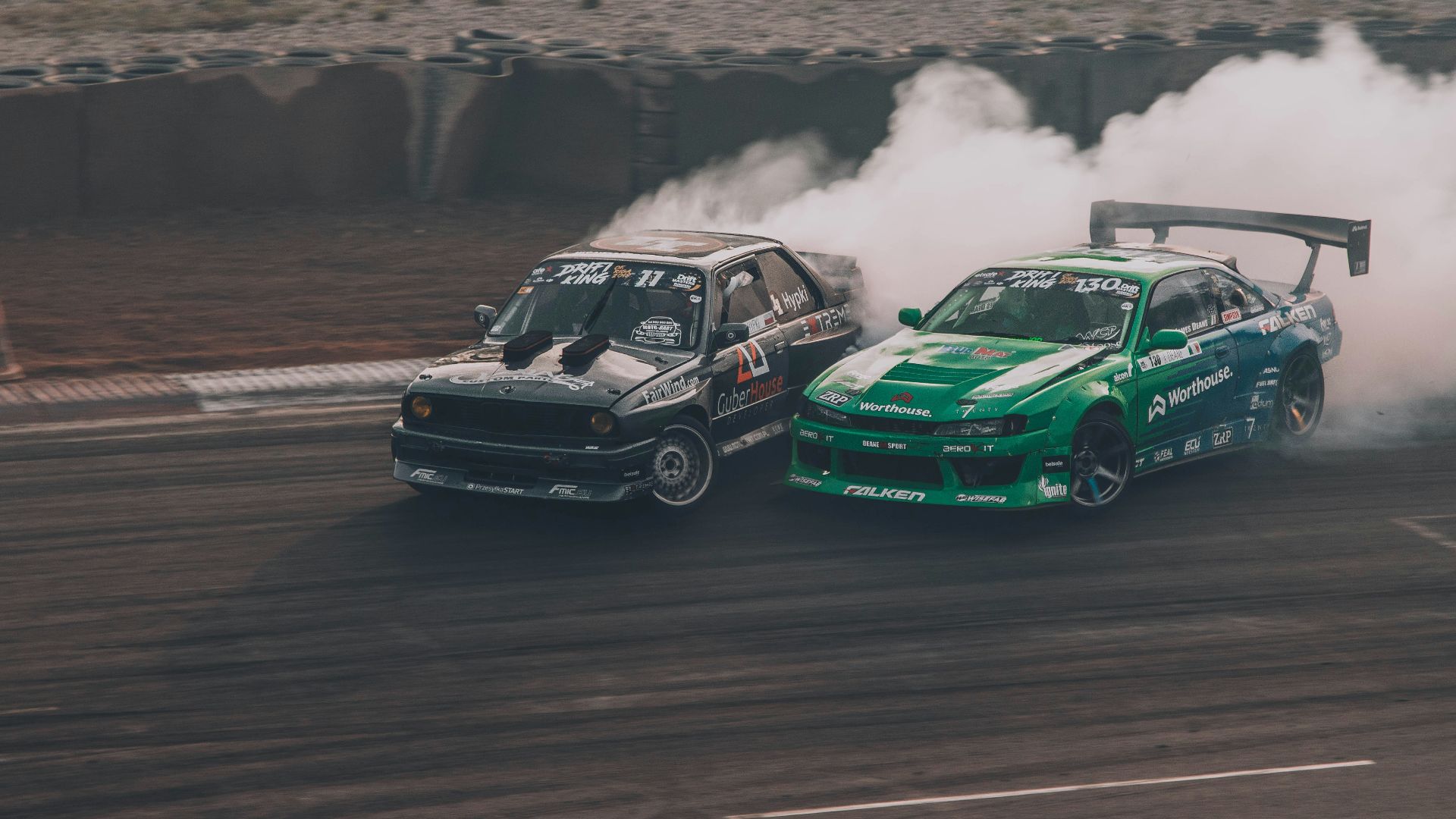 racing black and green sports car