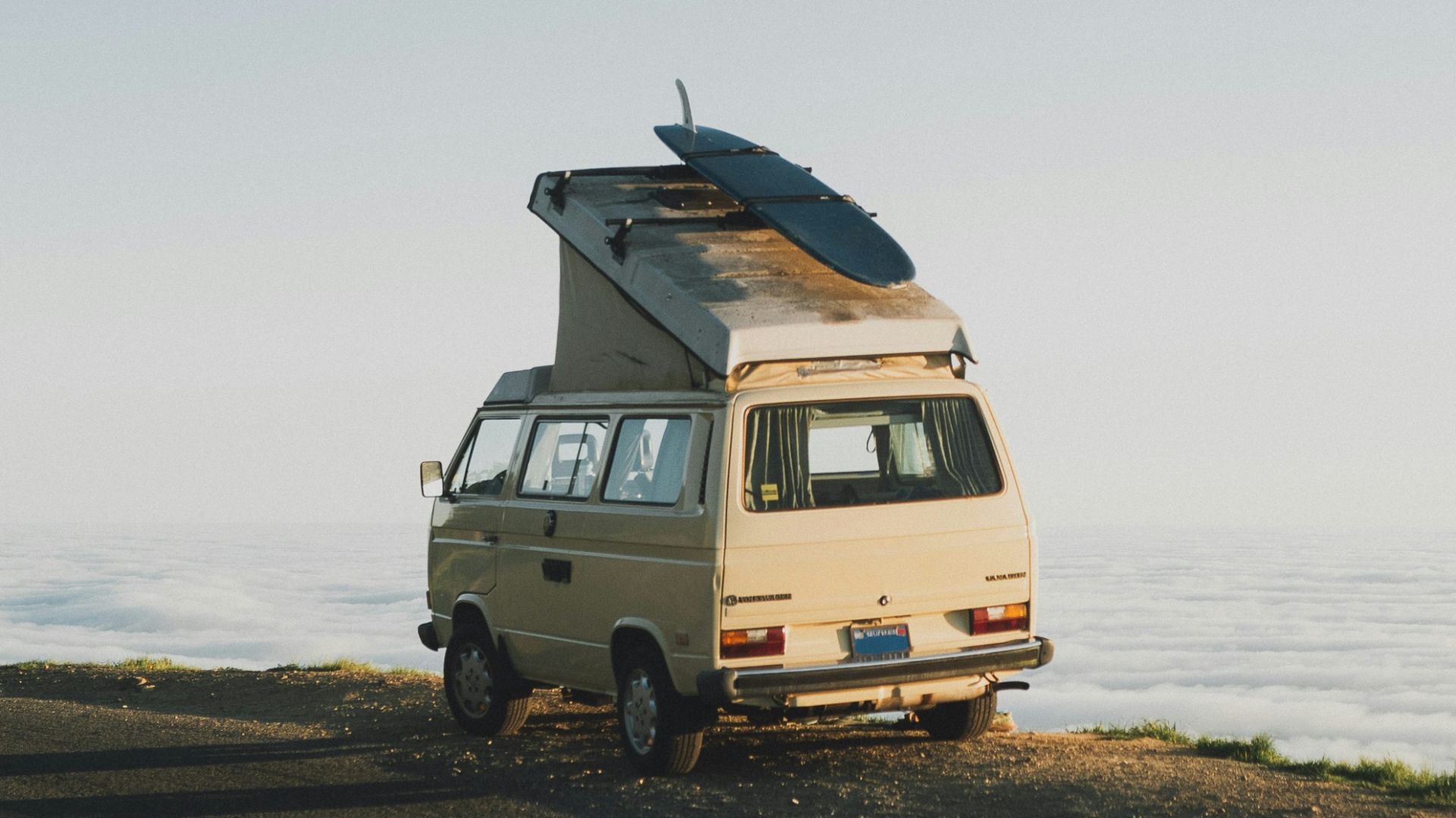 white van on beach during daytime