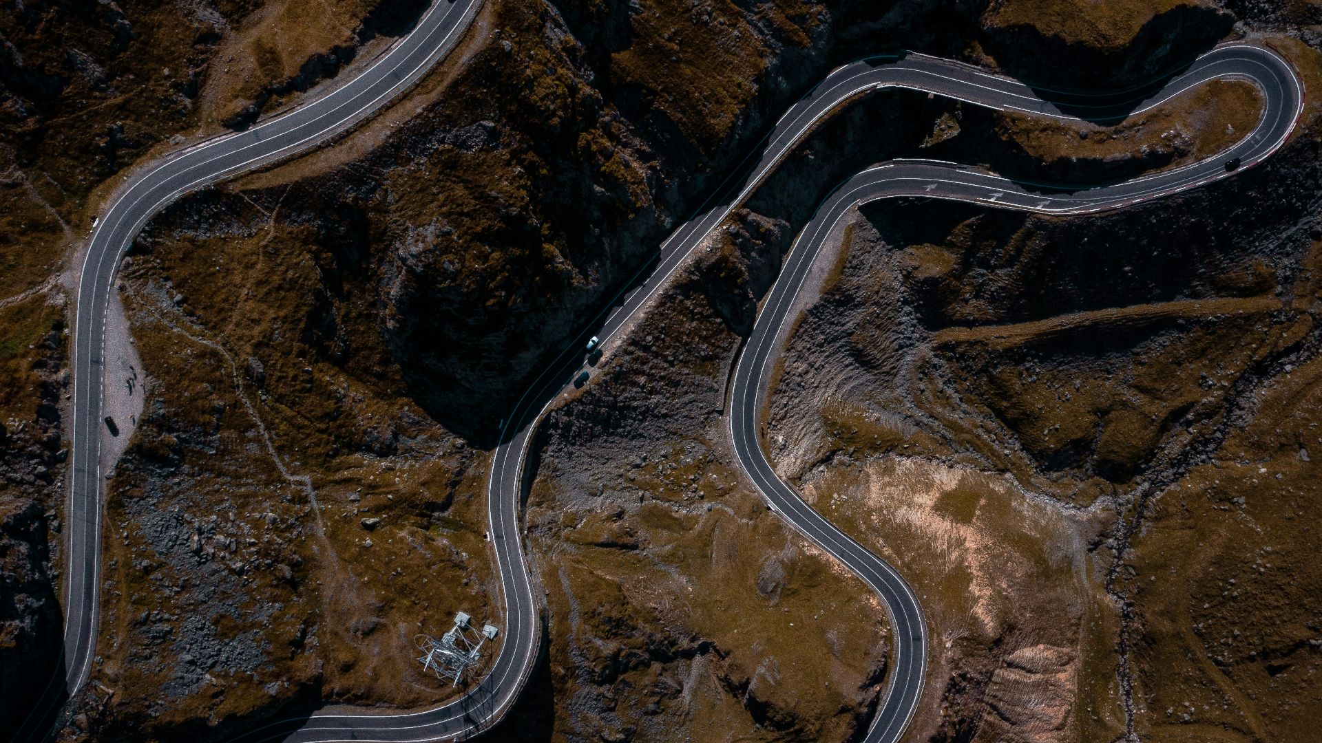 aerial photography of zig-zag road