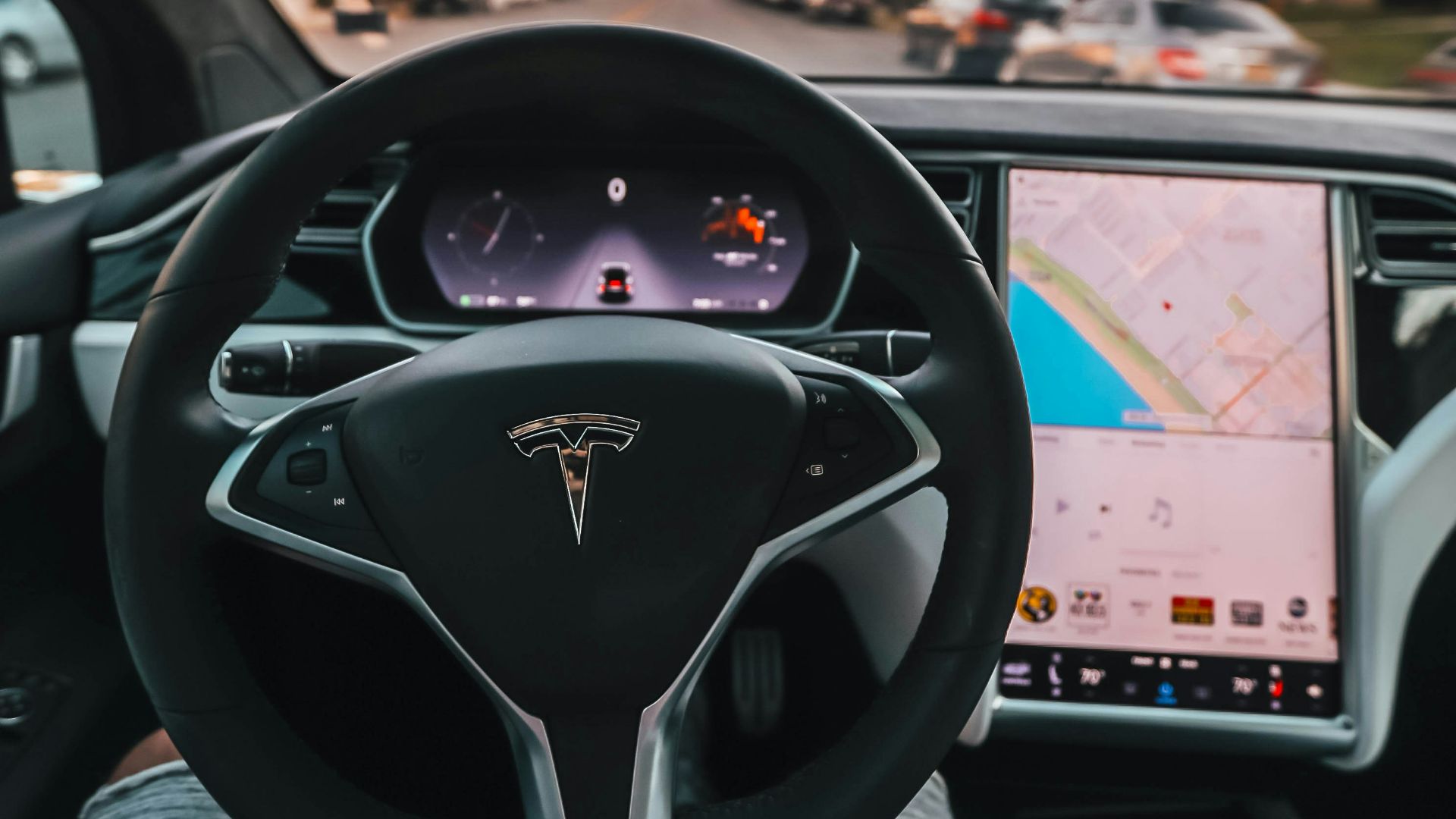 interior view of Tesla car
