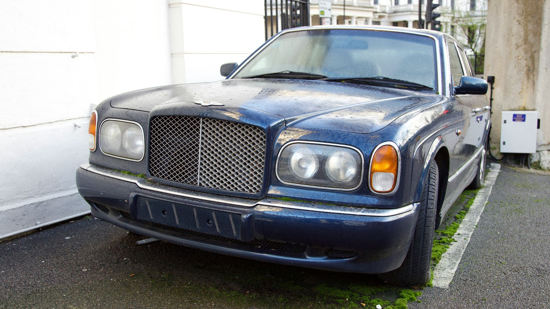 a car parked on the side of a road