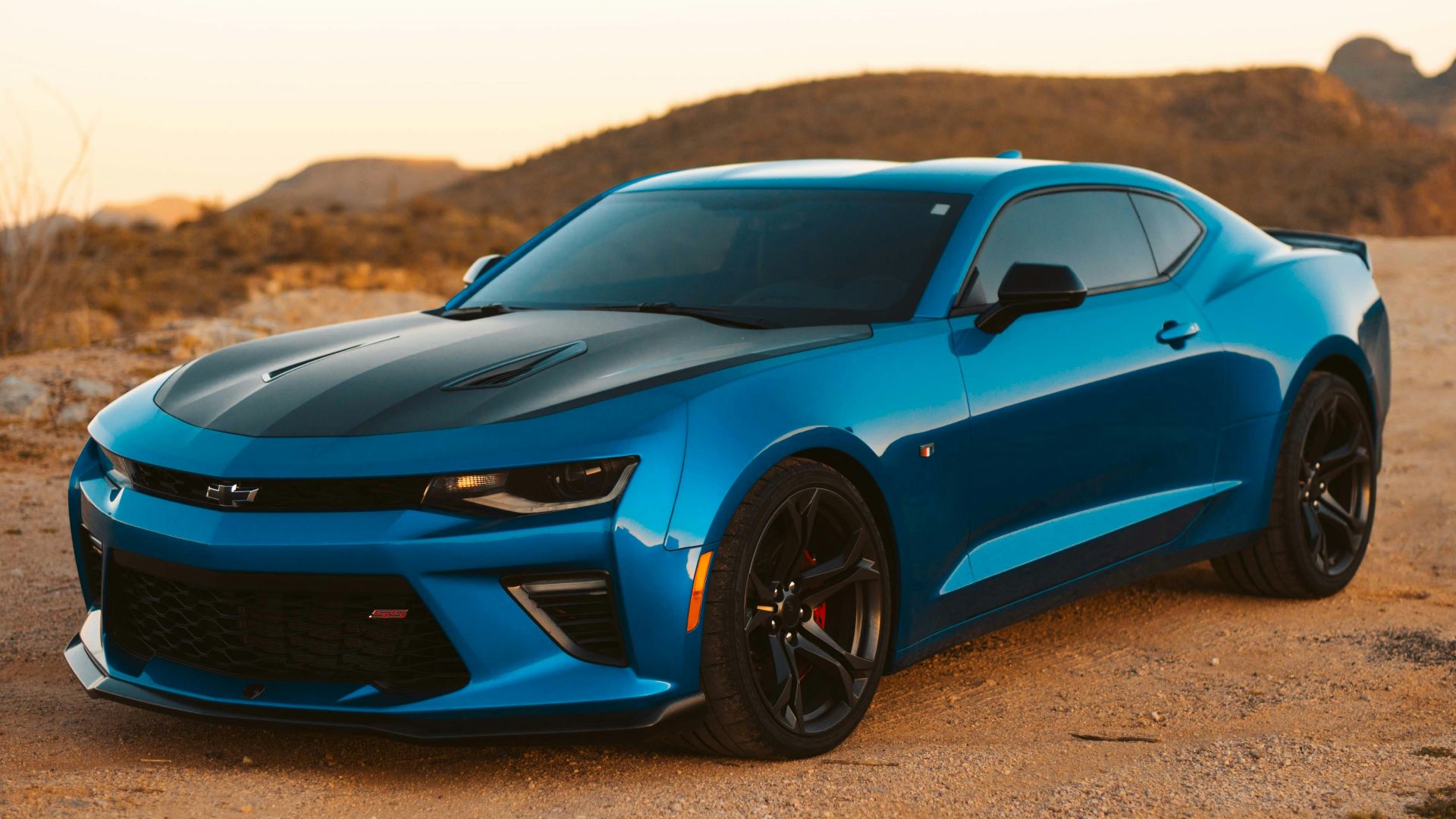 blue Chevrolet coupe