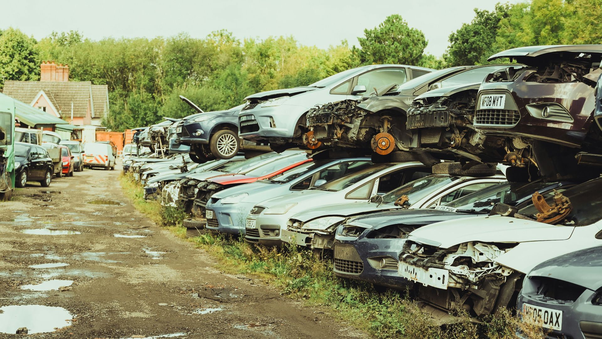 a bunch of cars that are sitting in the dirt