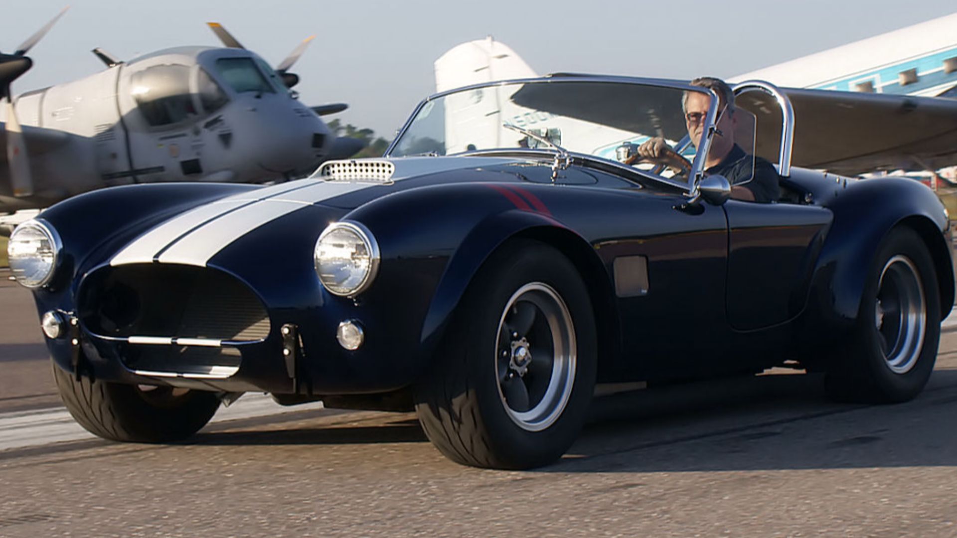 File:Shelby AC Cobra 1965 Clone Passing DC3s 01 SNF 04April2014 (14399740709).jpg