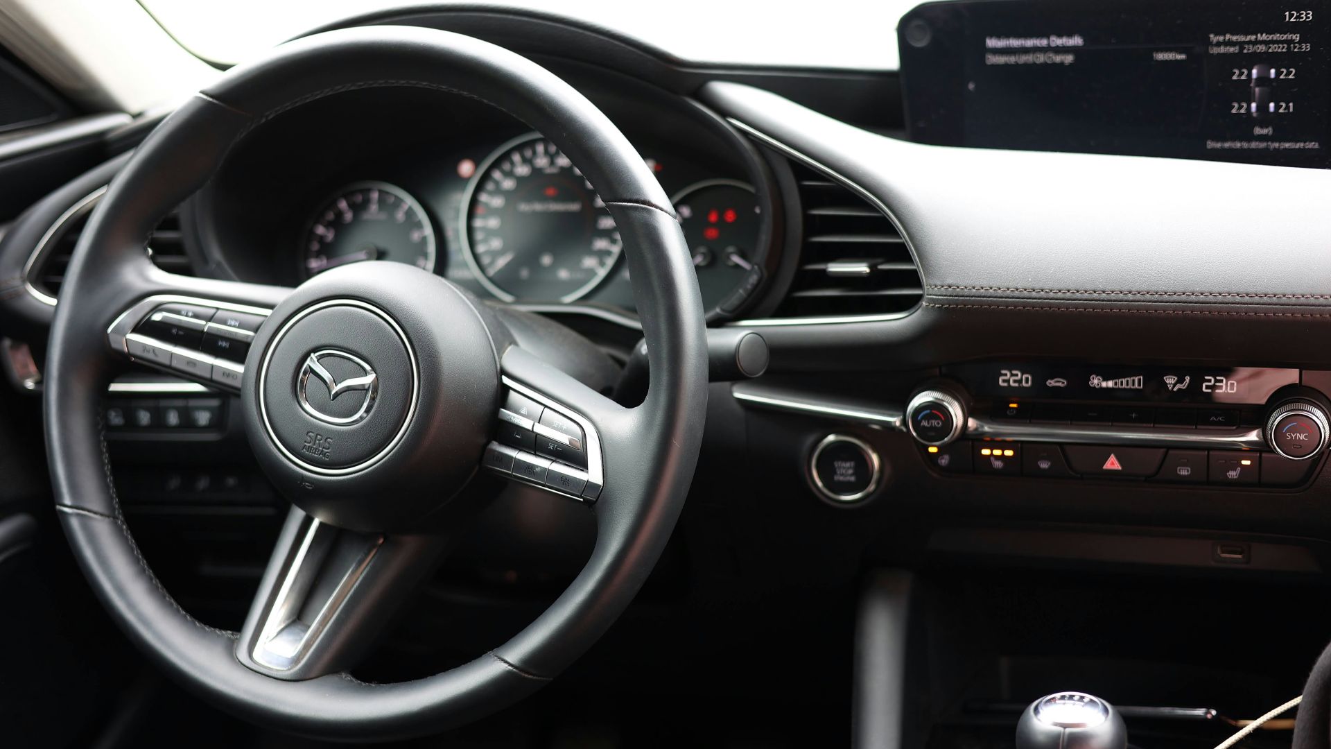 the interior of a car