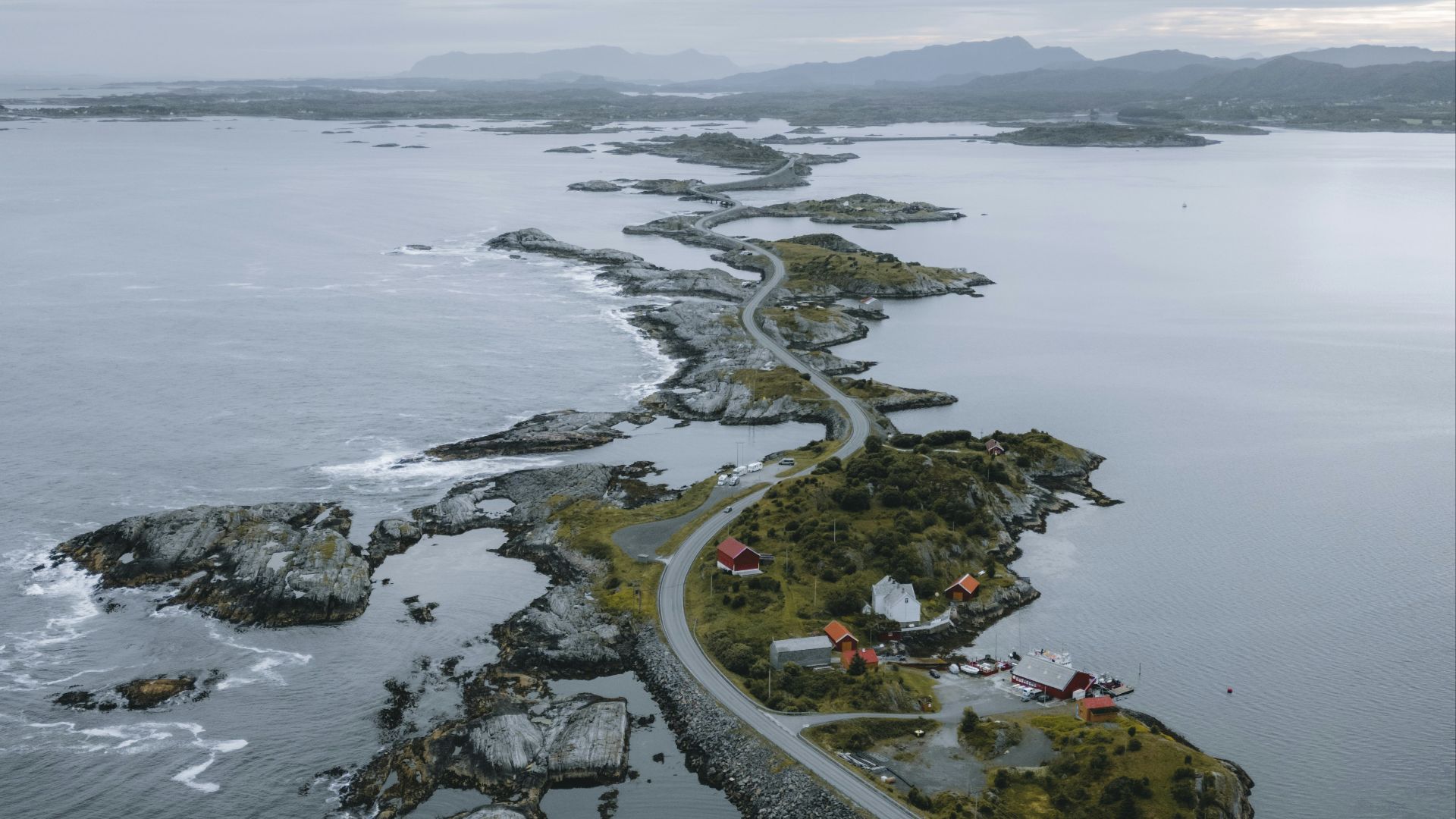 An aerial view of a body of water