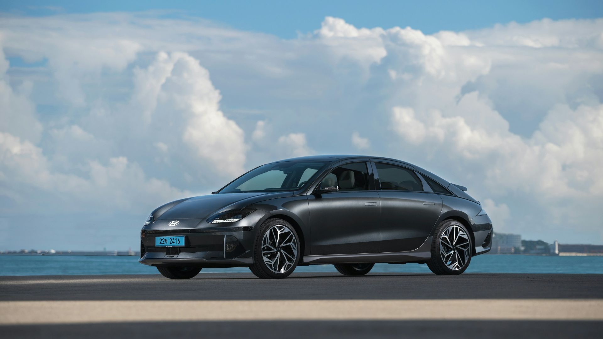 a car parked on a road