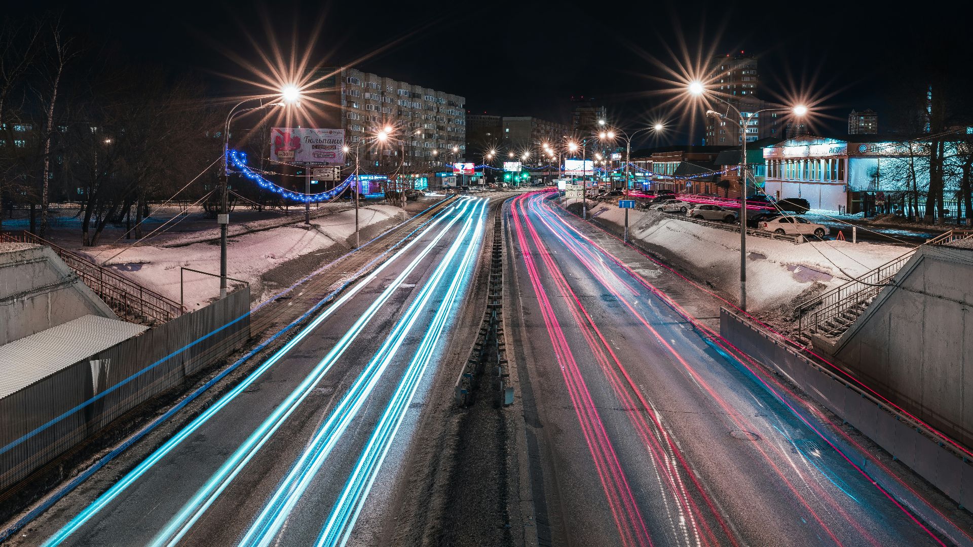 timelapse photography of street