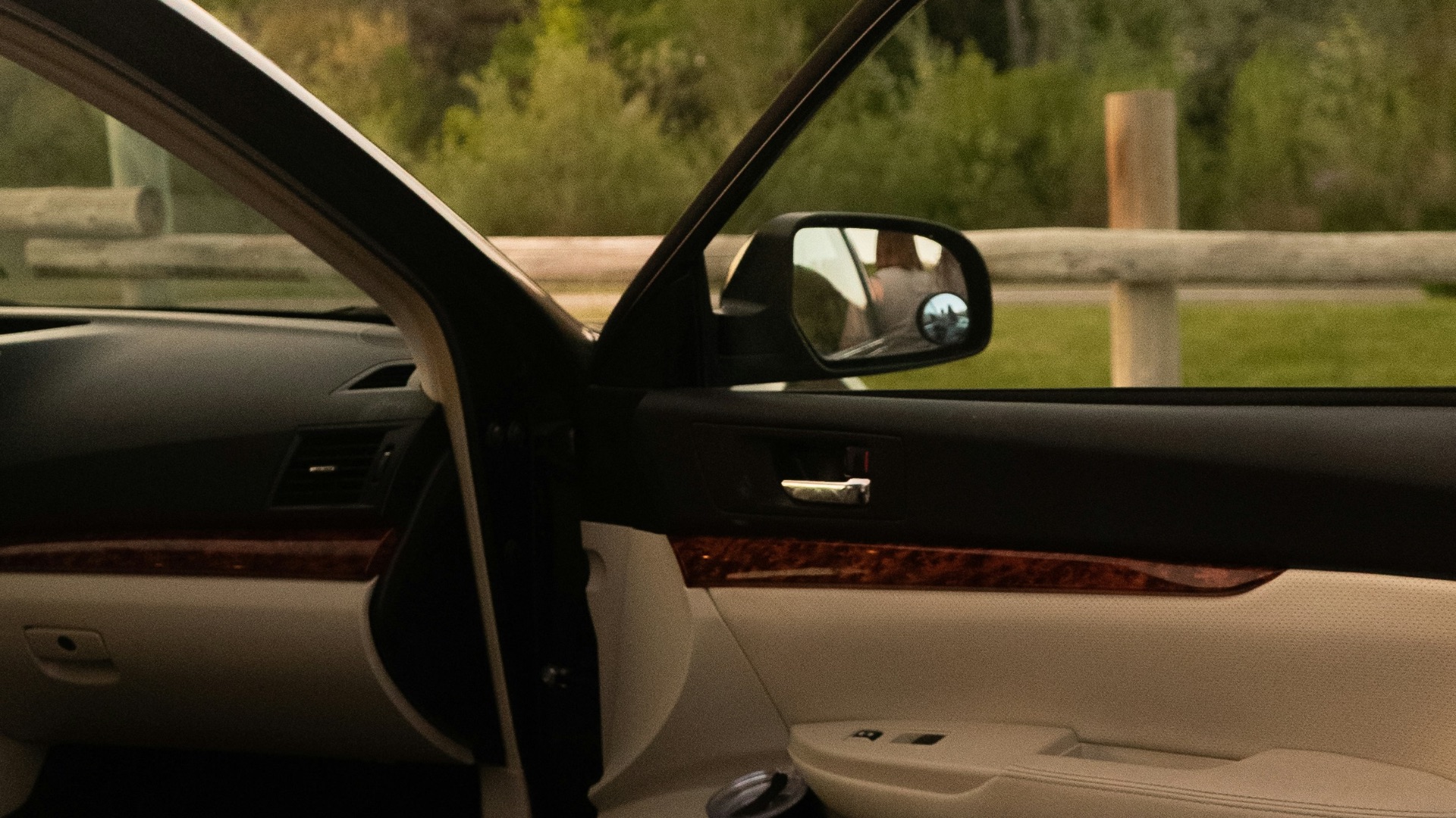 white and black car interior