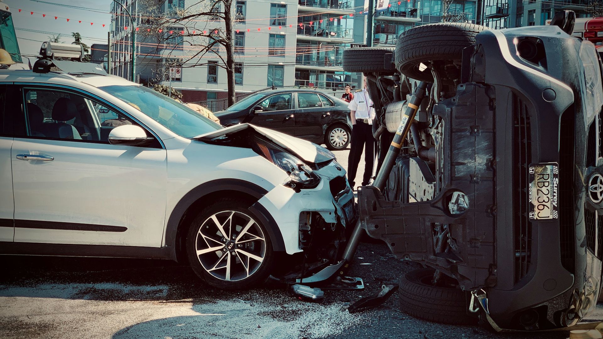 a car that has crashed into another car