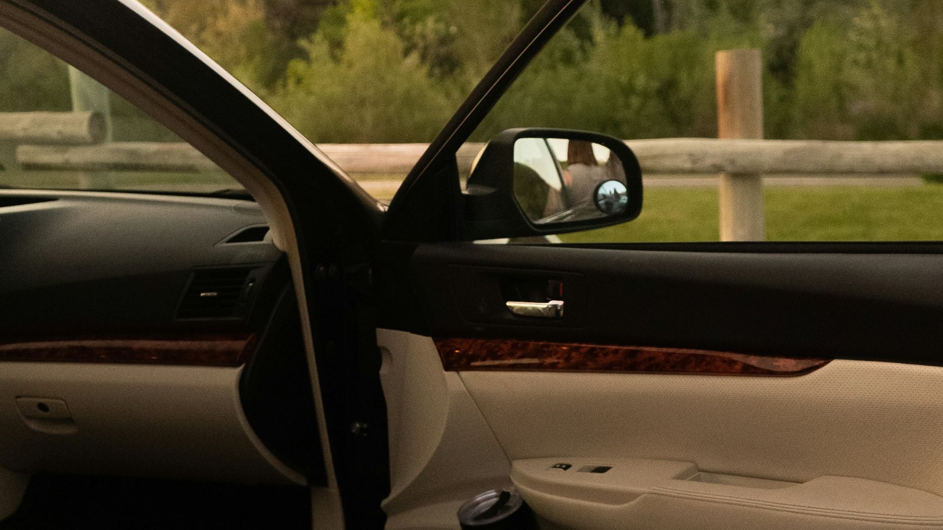 white and black car interior