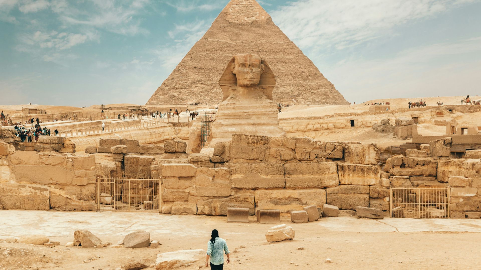 person walking near The Great Sphinx