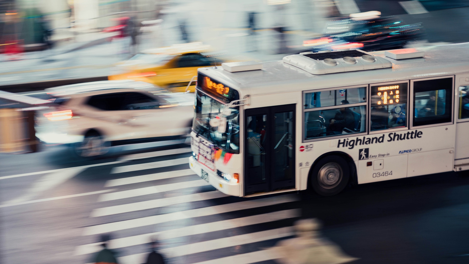 time lapse photo of bus