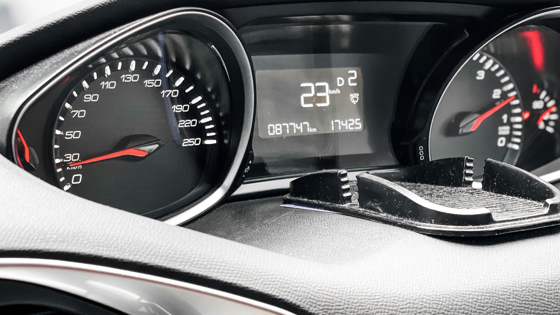 black car instrument panel cluster