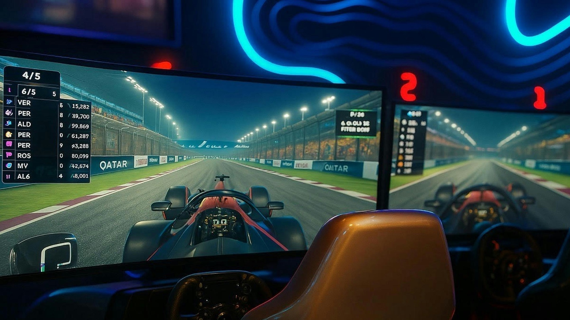 Race car simulators offer an immersive driving experience.