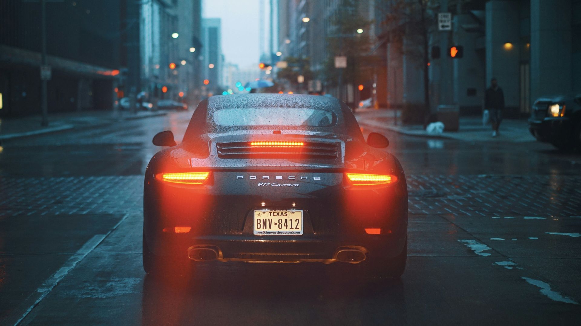 gray Porsche car on road