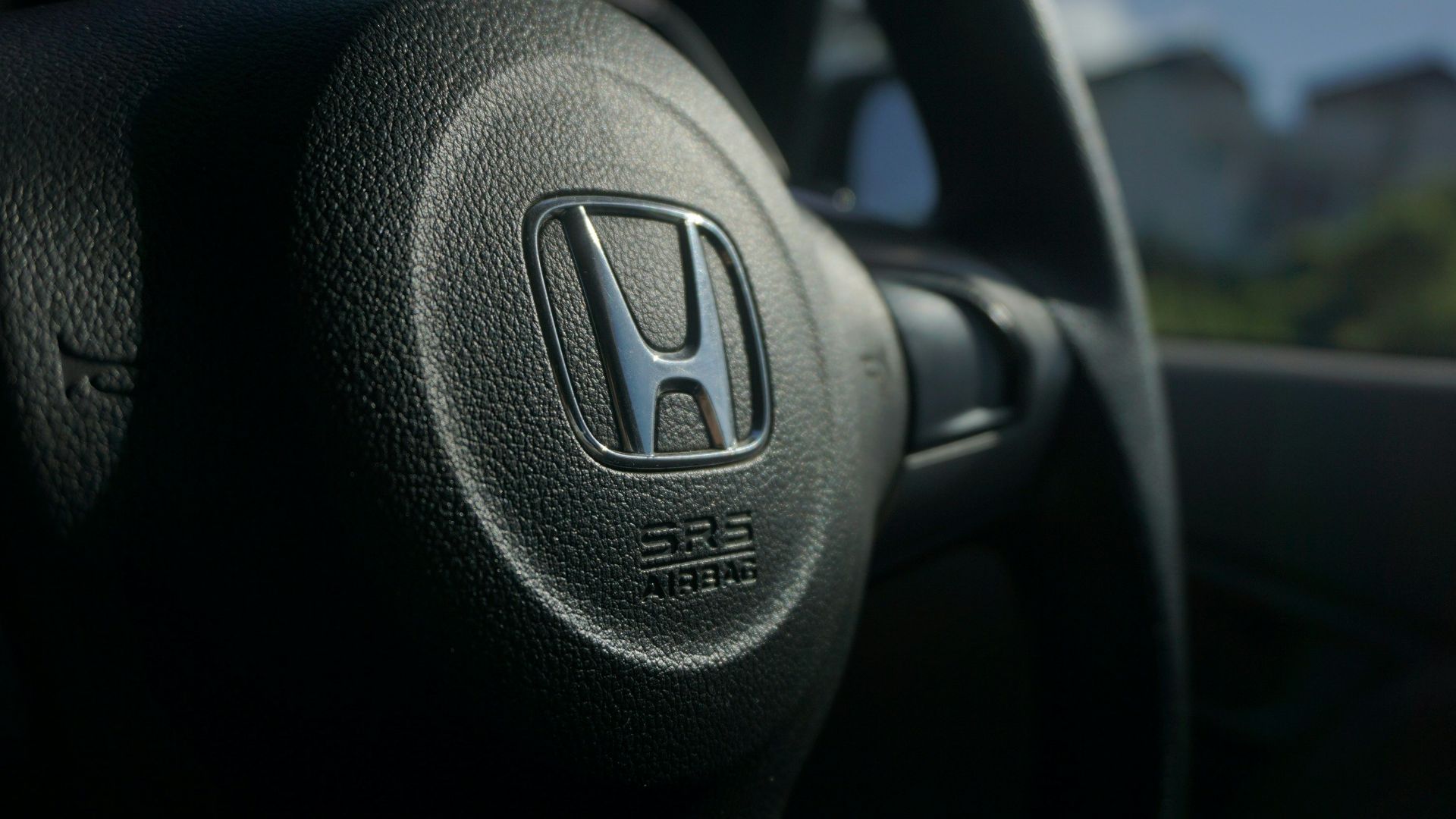 Close up of a car's steering wheel