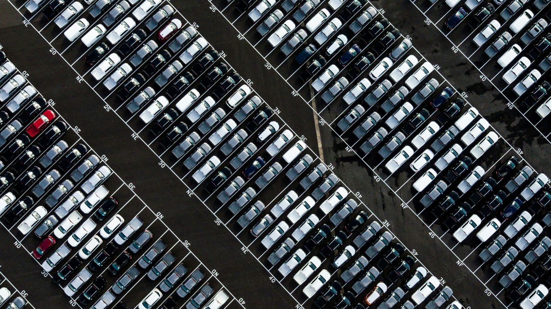 aerial photography of parking lot