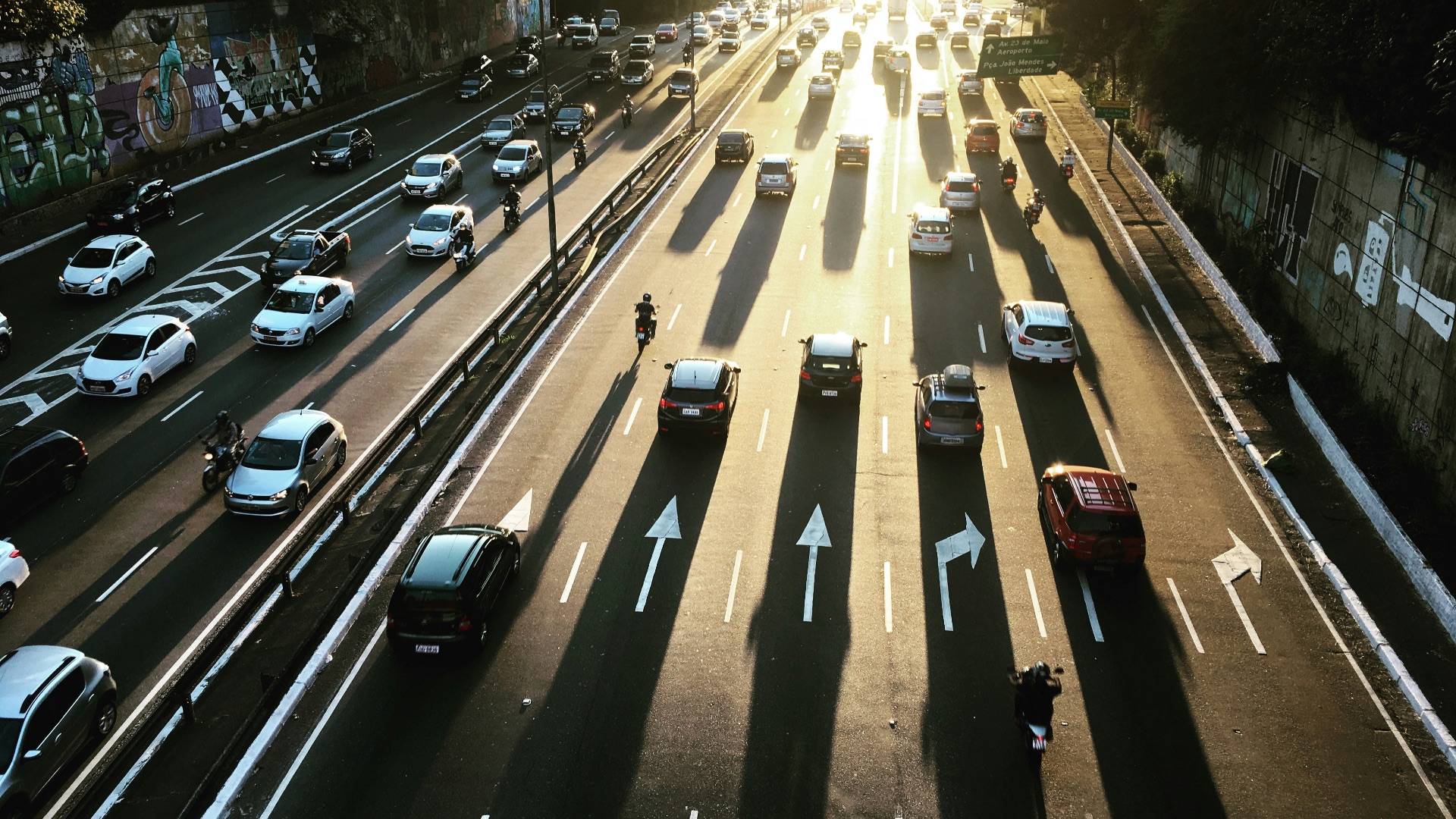 aerial photography of highway road