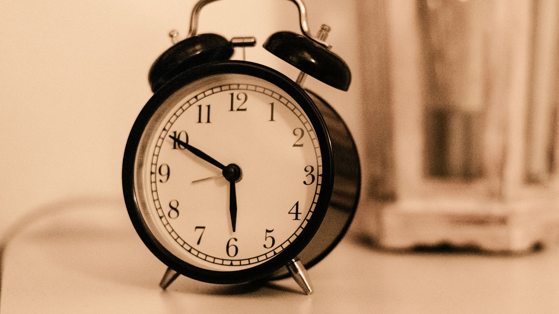 black ring bell alarm clock