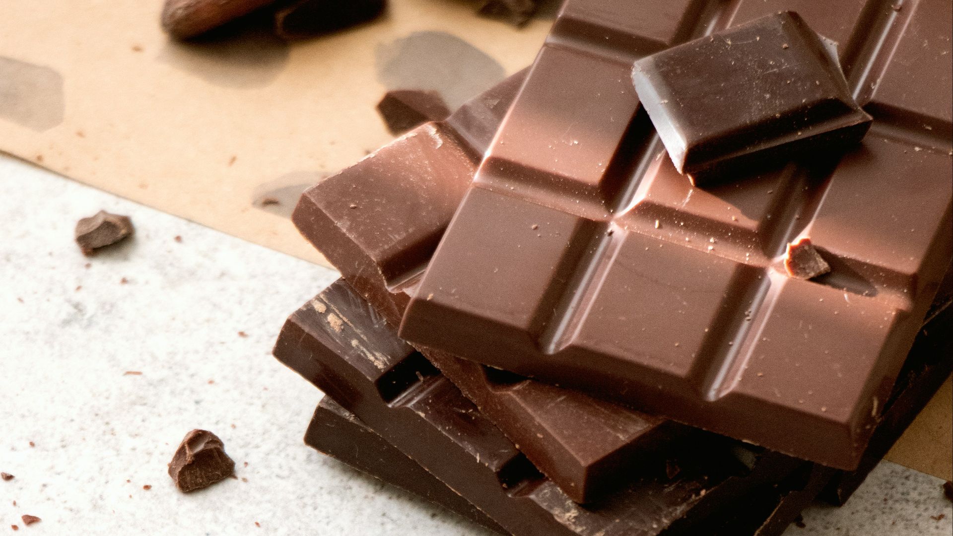 chocolate bars on white table