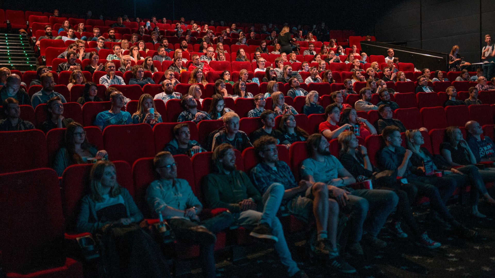 person watching movie