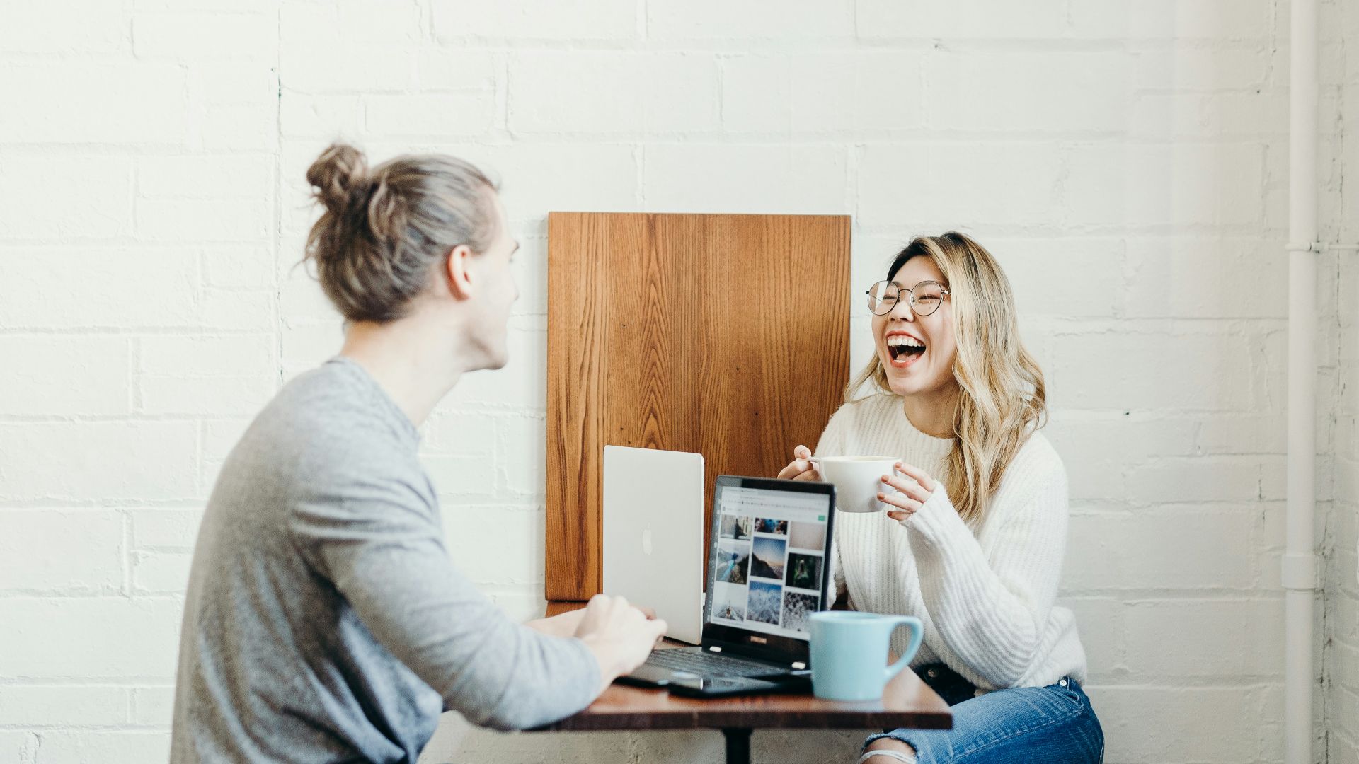 couple sitting on the dining table