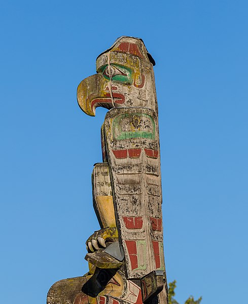 Thunderbird On Kwakwaka'wakw Totem Pole, Victoria, British Columbia, Canada 03