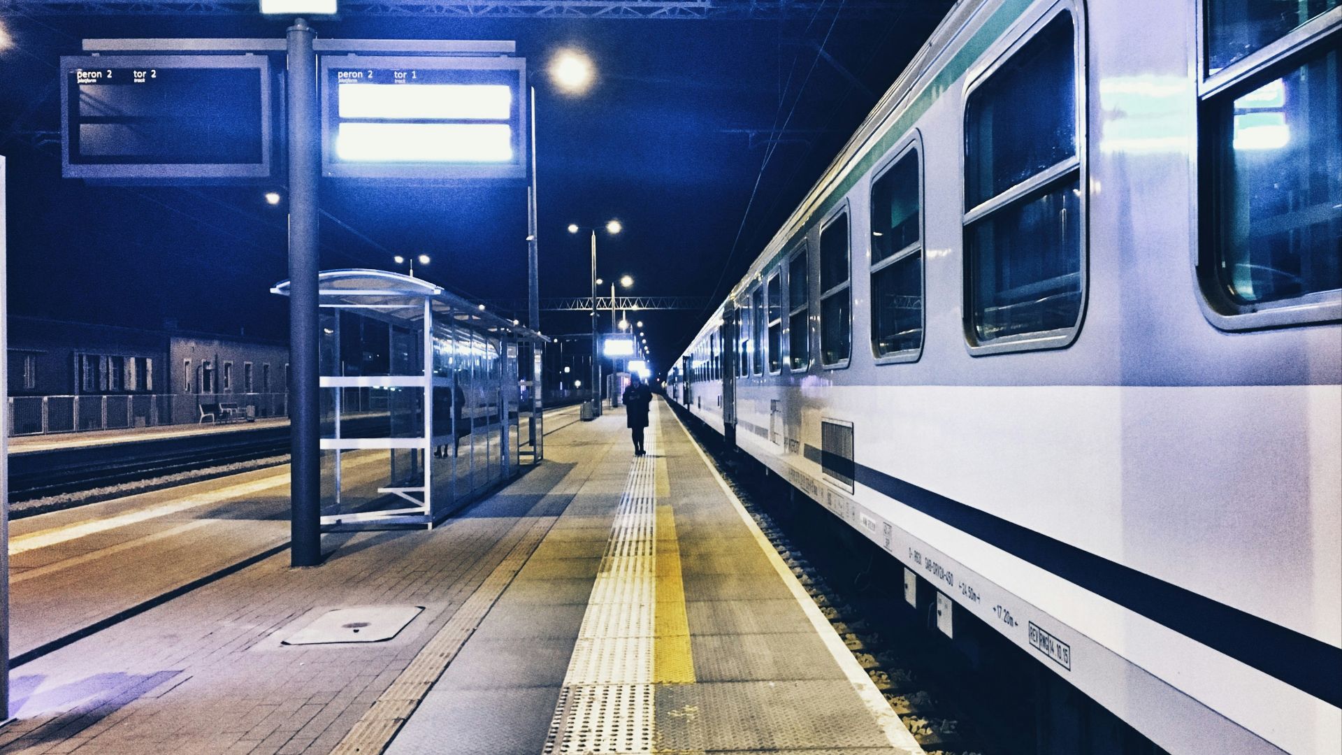 white and black train in train station