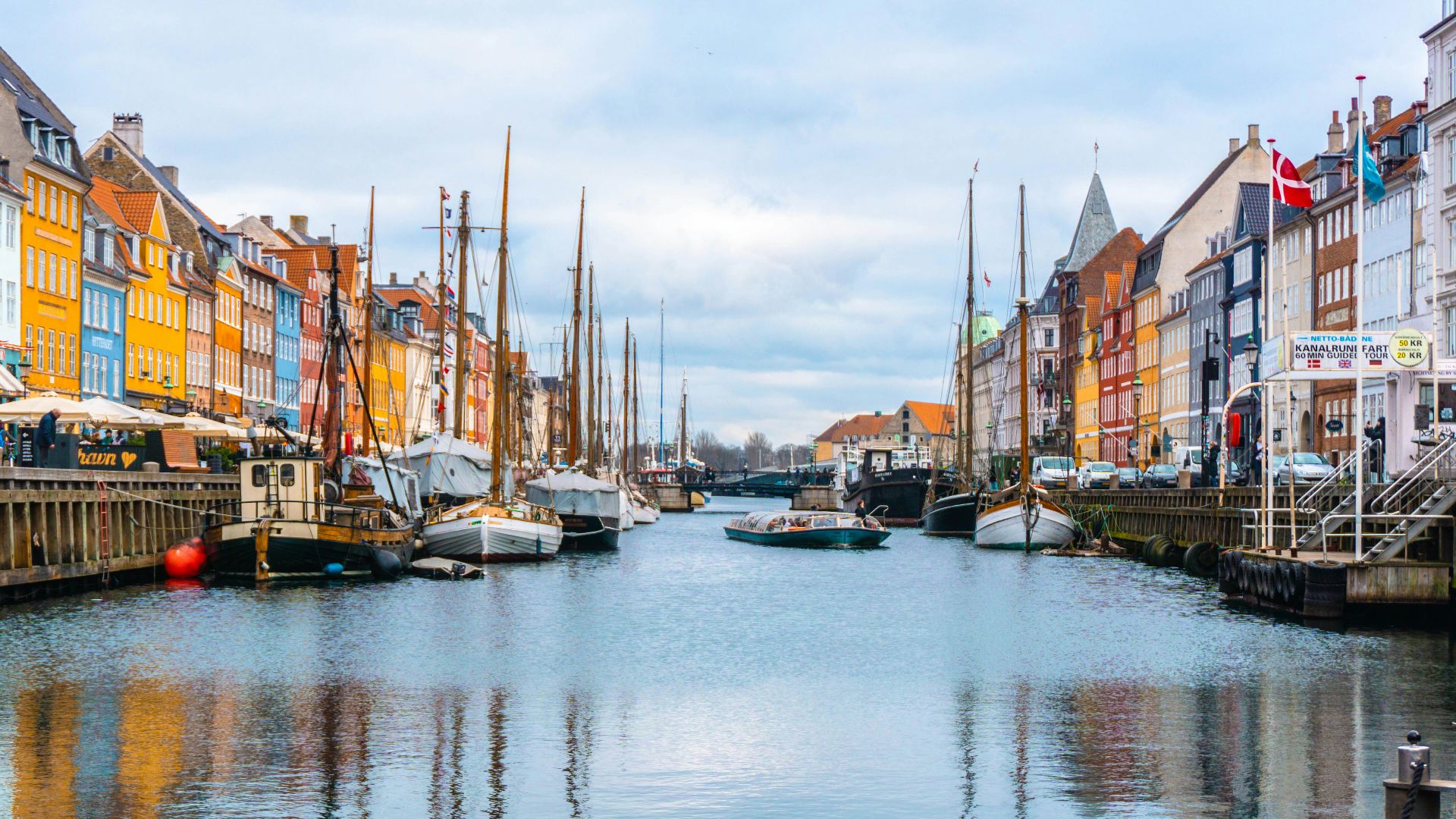 boats in canal in Denmark during daytime