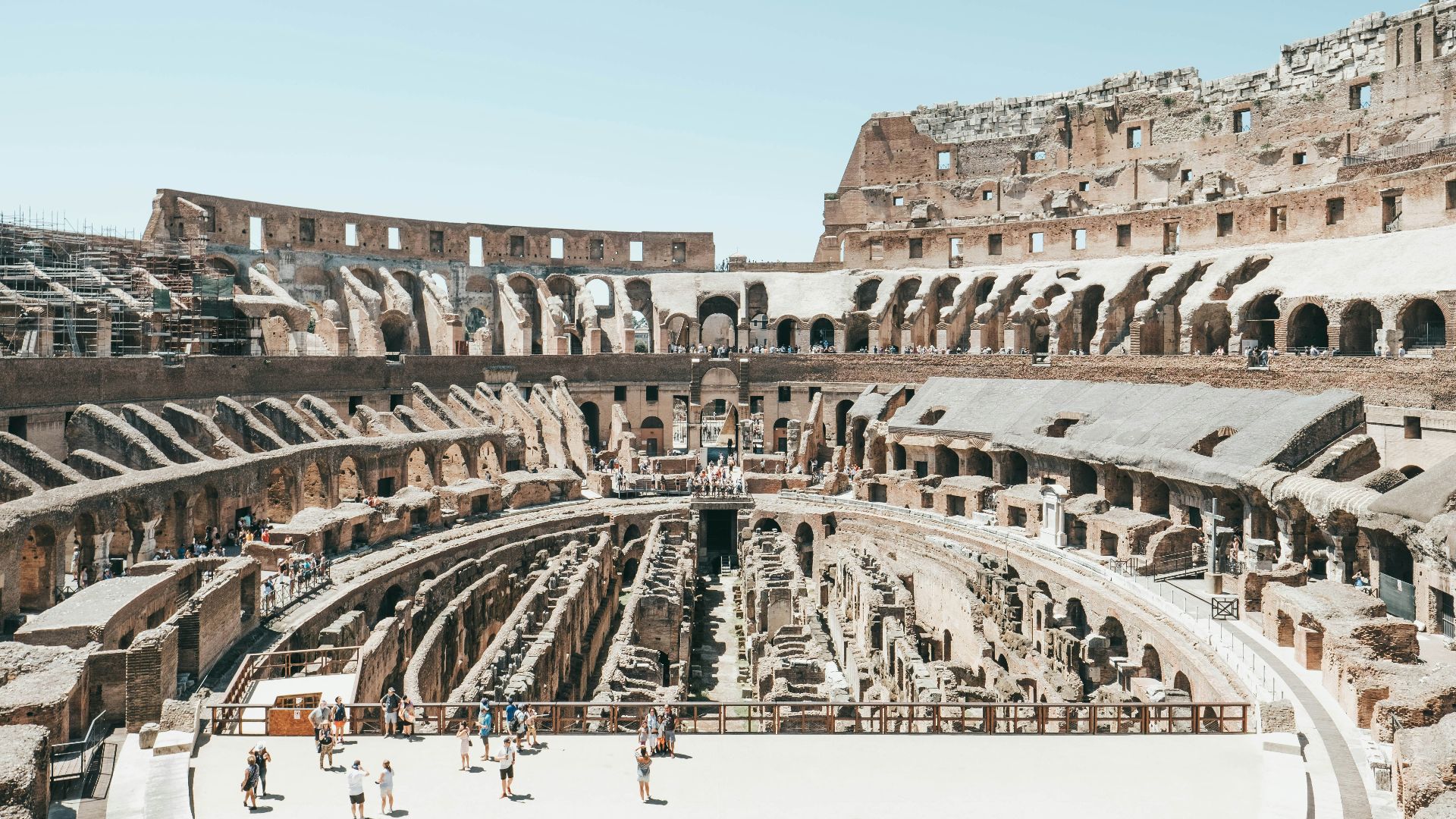 group of people on landmark