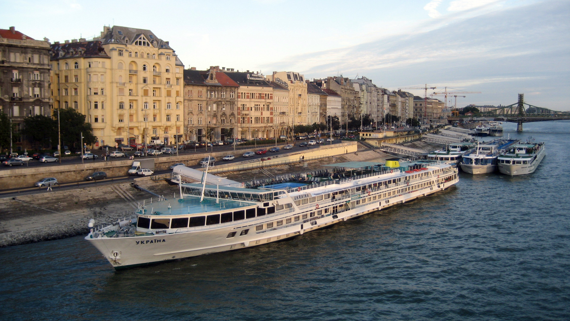 File:River cruise ships on the Danube in Budapest.jpg