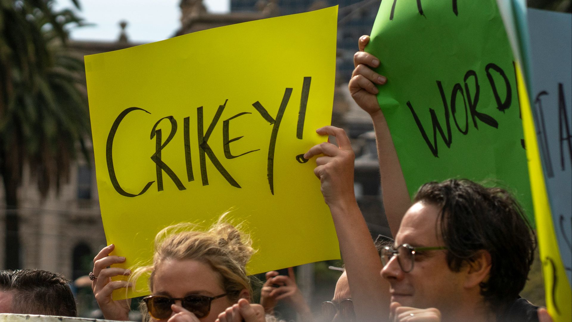group of protesters with signs