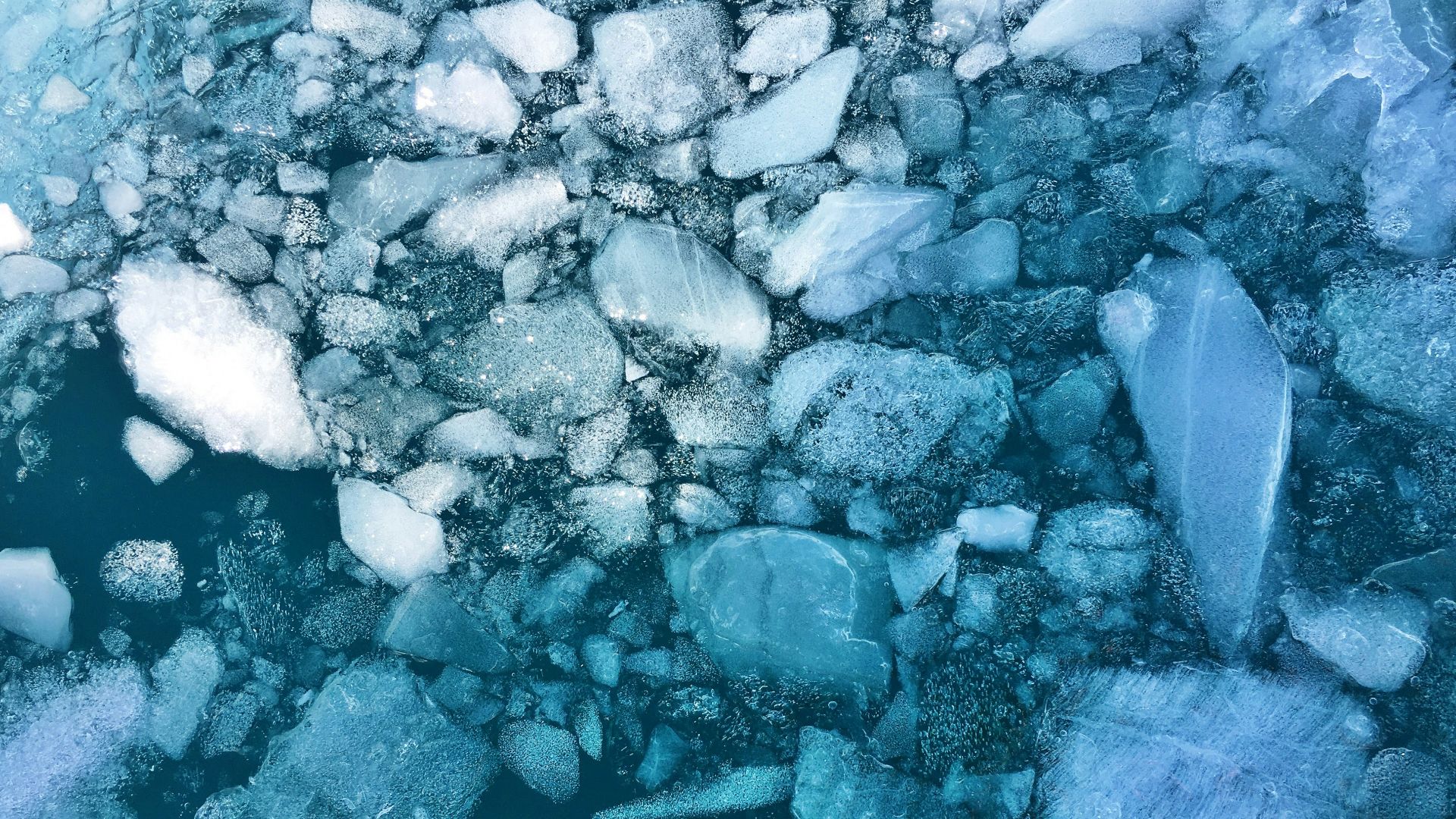 large ice on body of water