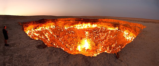 Darvasa Gas Crater Panorama Crop