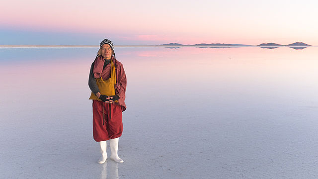 Taiwanese Monk At The Salar Of Uyuni, Bolivia