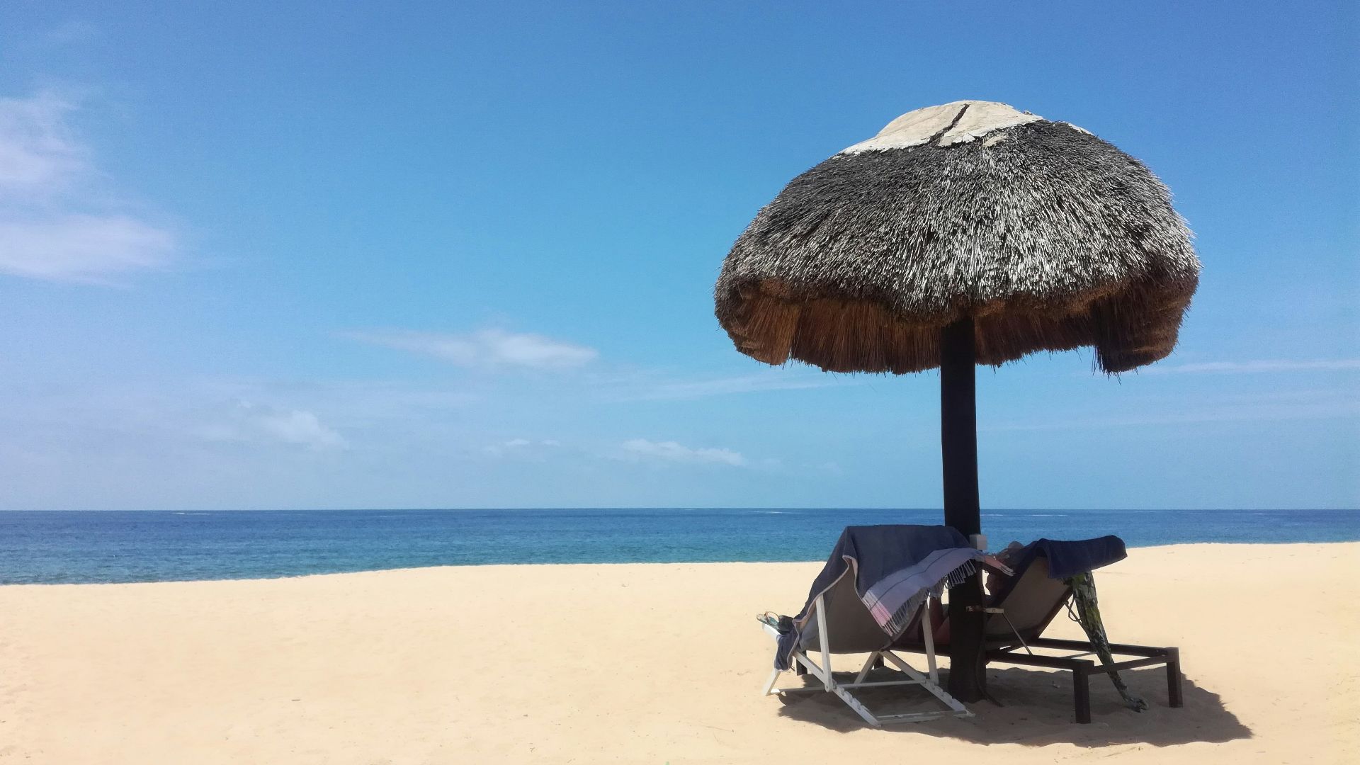 brown beach umbrella on beach during daytime