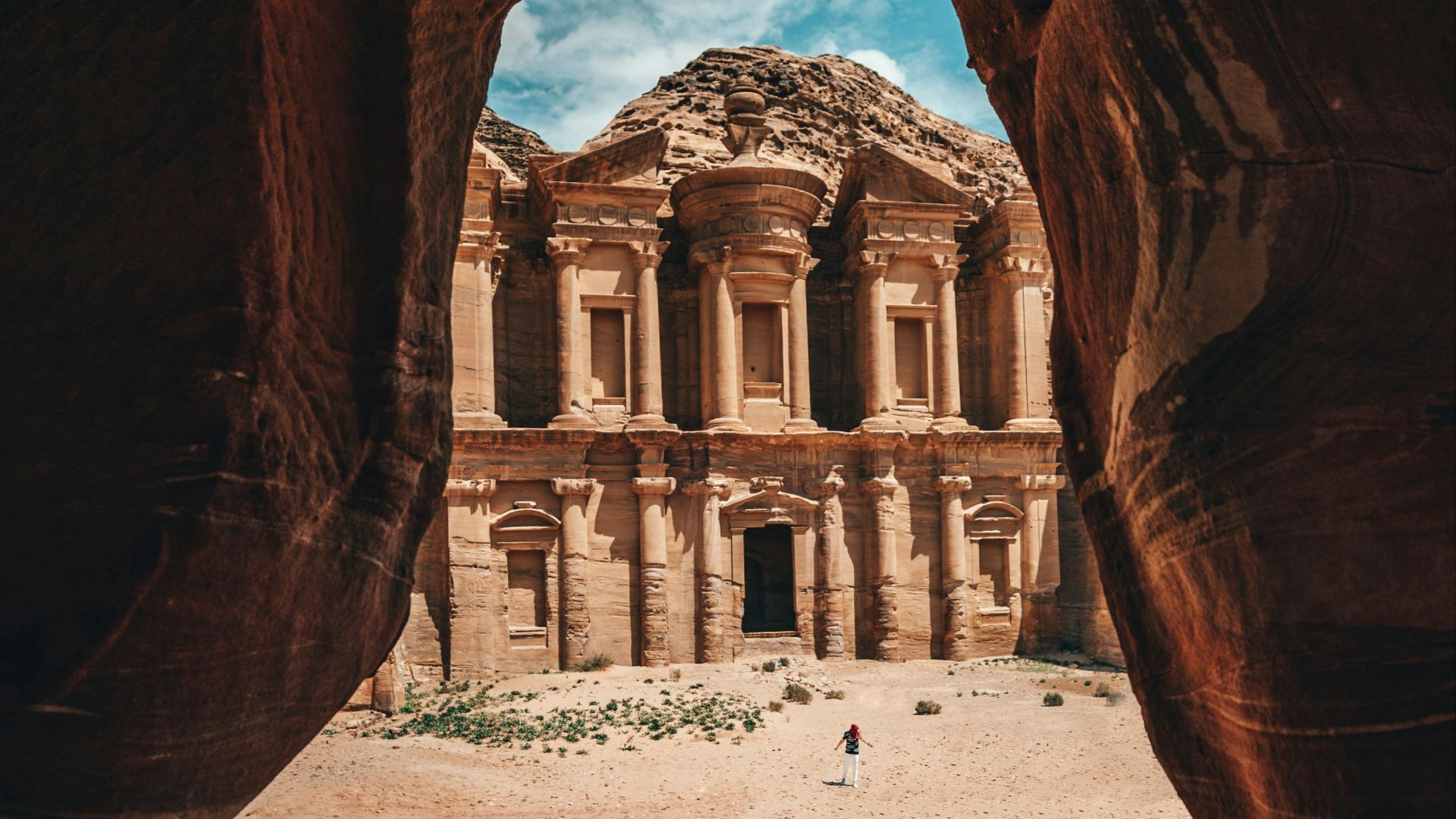 brown building on desert