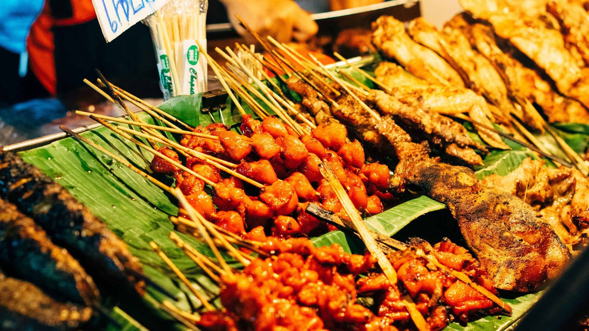 beef on sticks display